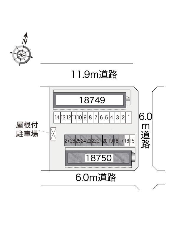 中之谷Ⅱ(18750)の駐車配置図
