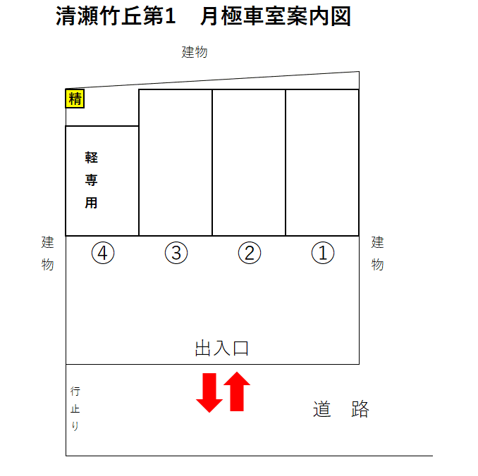 清瀬竹丘第1の駐車配置図