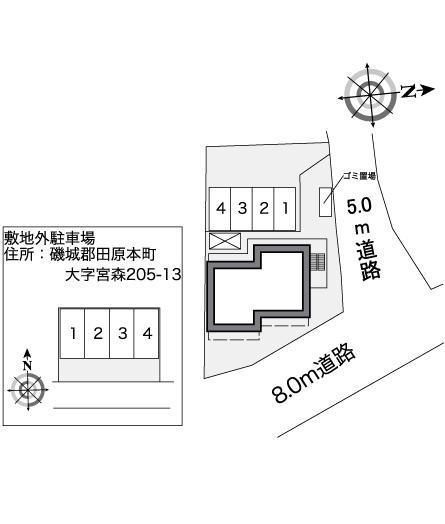 クレールドゥ(30203)の駐車配置図