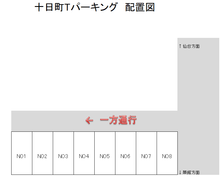 十日町Ｔパーキングの駐車配置図