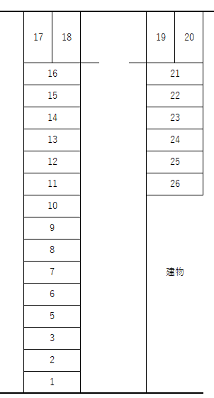 ＦＫ中郷五丁目駐車場の駐車配置図