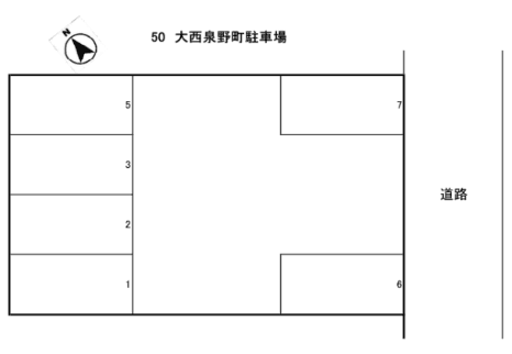 大西泉野町駐車場の駐車配置図