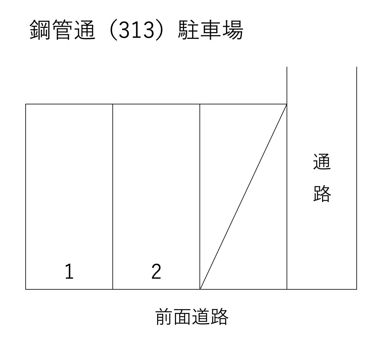鋼管通（313）駐車場の駐車配置図