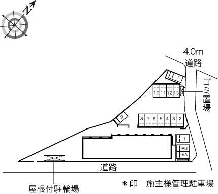 フロラシオン　Ⅲ(34657)の駐車配置図
