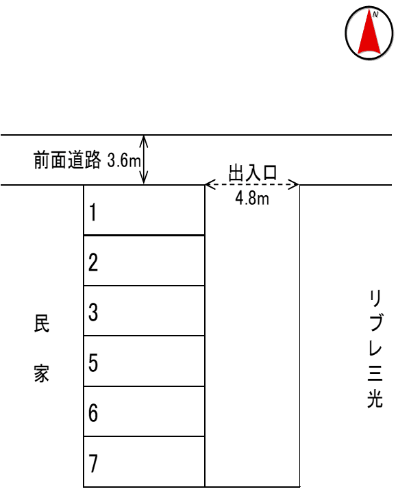 細田第30モータープールの駐車配置図