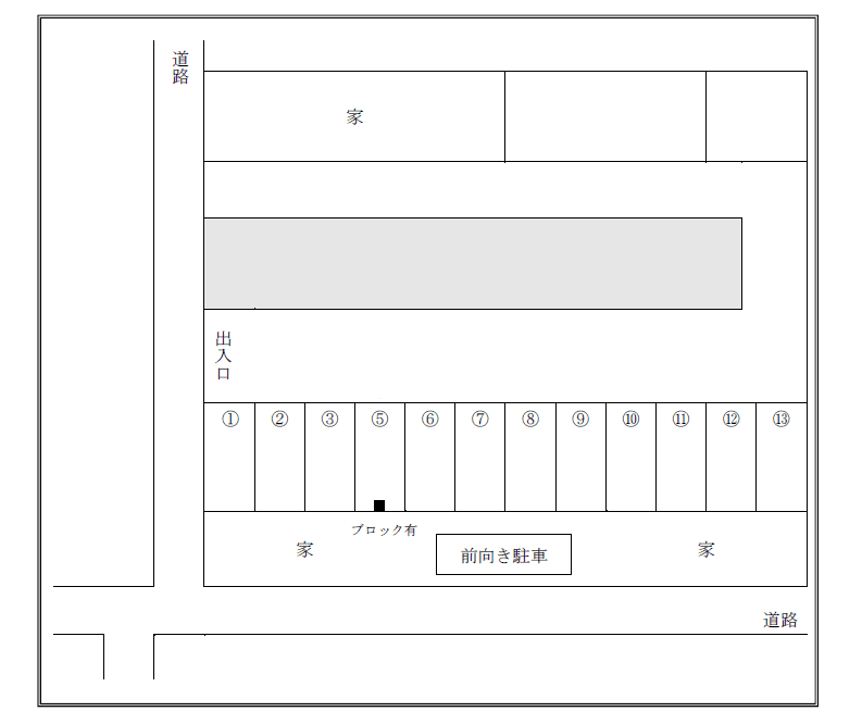 長谷川駐車場の駐車配置図