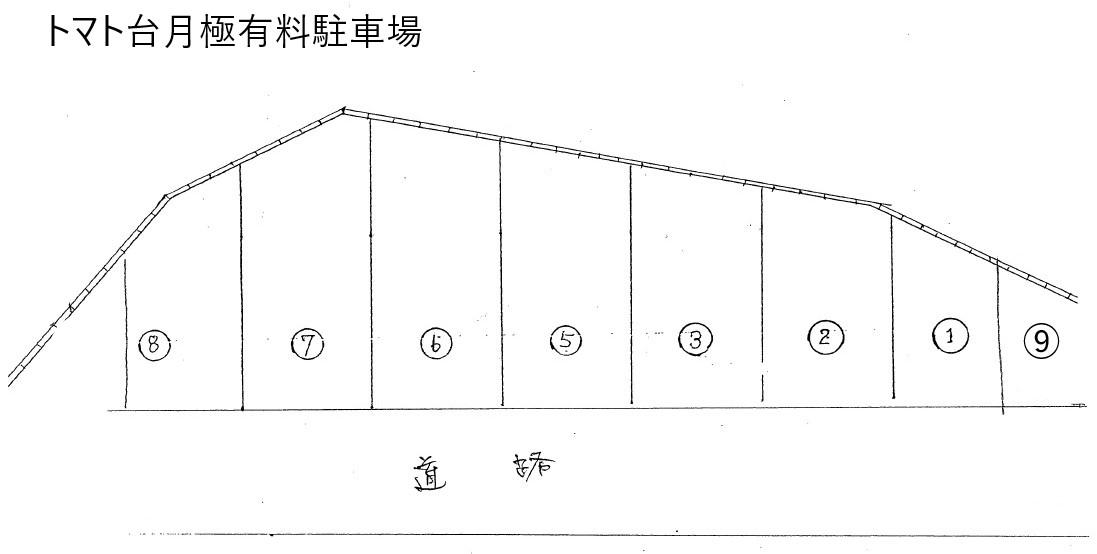 トマト台月極有料駐車場の駐車配置図