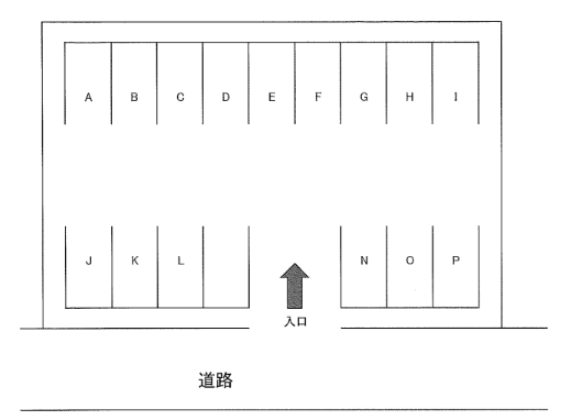 中野月極駐車場の駐車配置図