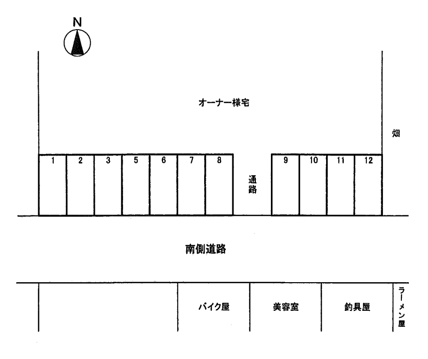宇田川倉庫駐車場の駐車配置図