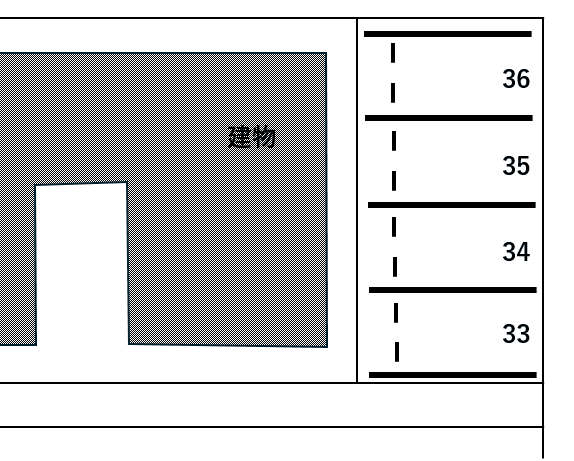 グランパティオ駐車場の駐車配置図