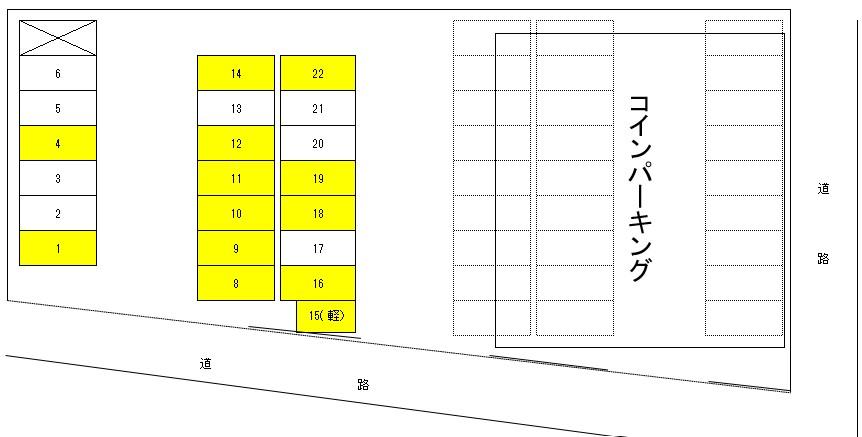中村第2駐車場の駐車配置図