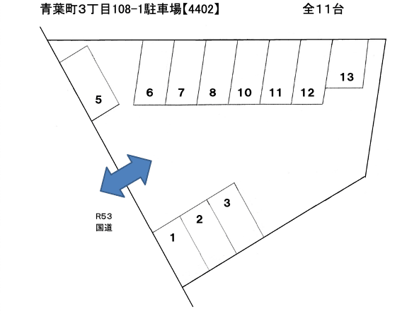 青葉町3丁目108-1駐車場の駐車配置図