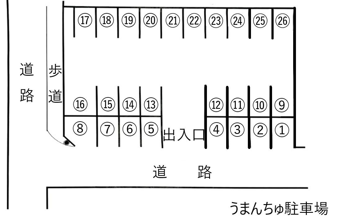 うまんちゅ駐車場の駐車配置図