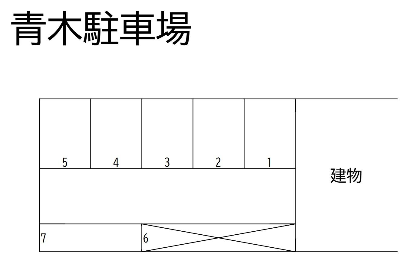 青木駐車場の駐車配置図