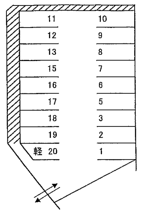 駅東口パーキングの駐車配置図