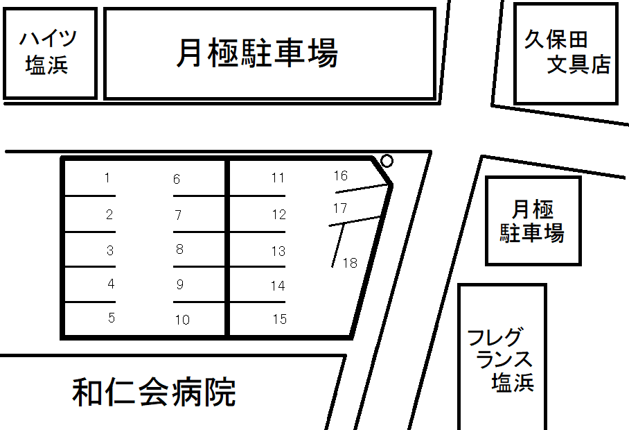 はまさだ駐車場の駐車配置図