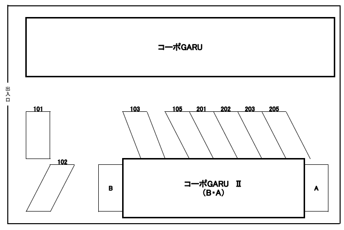 コーポGARUの駐車配置図