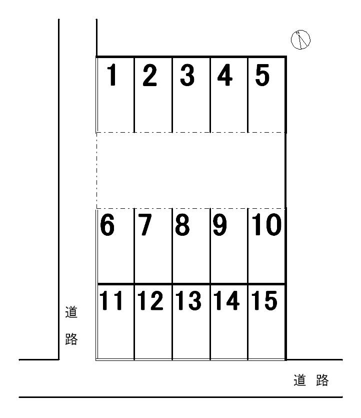 松本西駐車場の駐車配置図