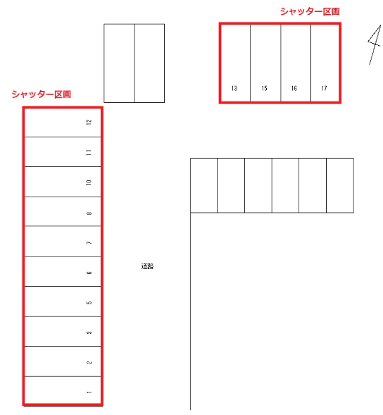 FK林ガレージ（堺市）の駐車配置図
