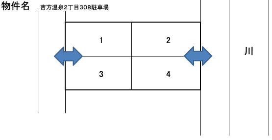 吉方温泉2丁目308番地駐車場の駐車配置図