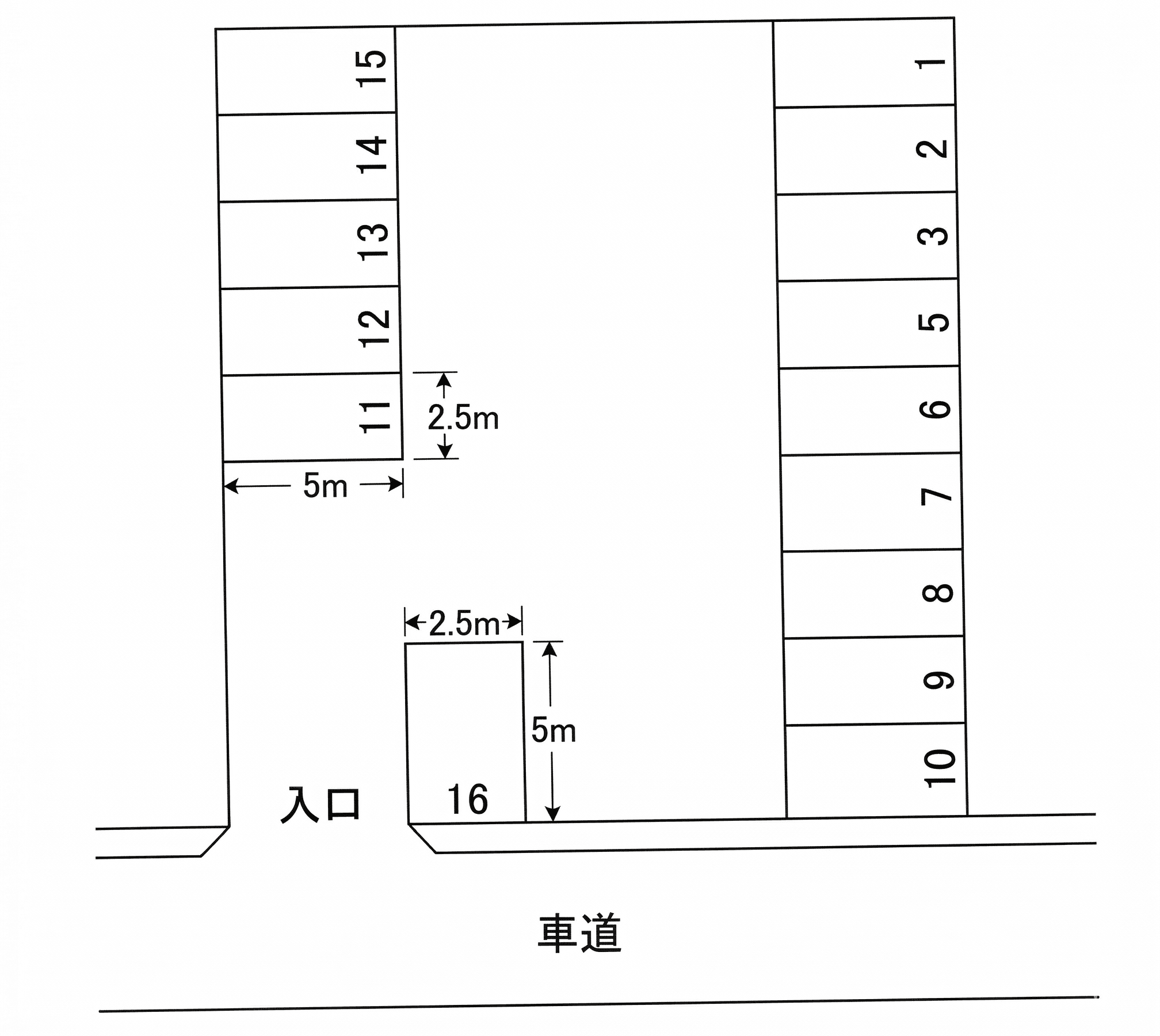 みなみ台井上駐車場の駐車配置図