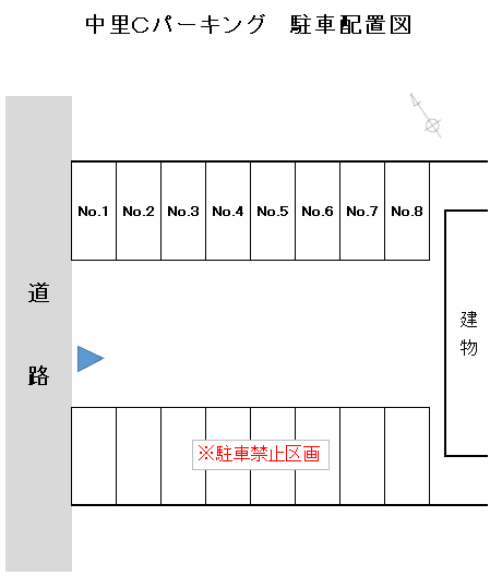中里Ｃパーキングの駐車配置図