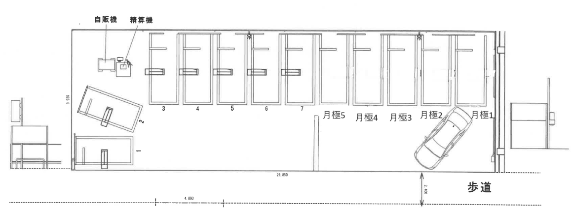 コムパーク旭が丘第２月極駐車場の駐車配置図