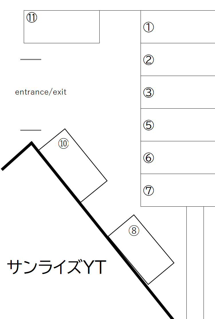 サンライズＹＴの駐車配置図
