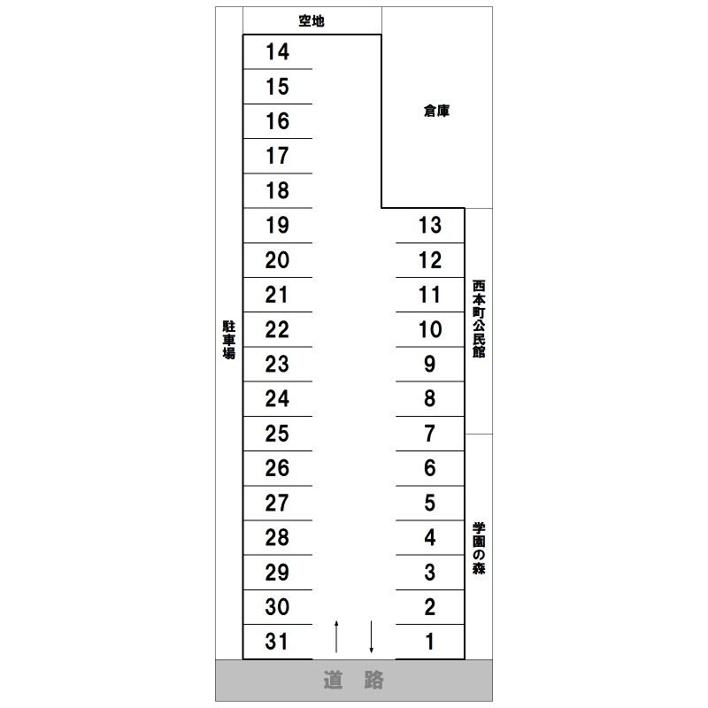 小野岩坂パーキングの駐車配置図