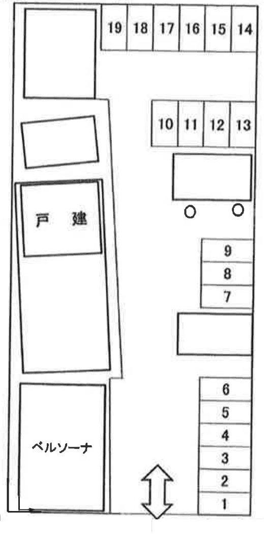 上原第２駐車場の駐車配置図
