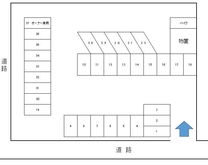 旭町第１駐車場の駐車配置図