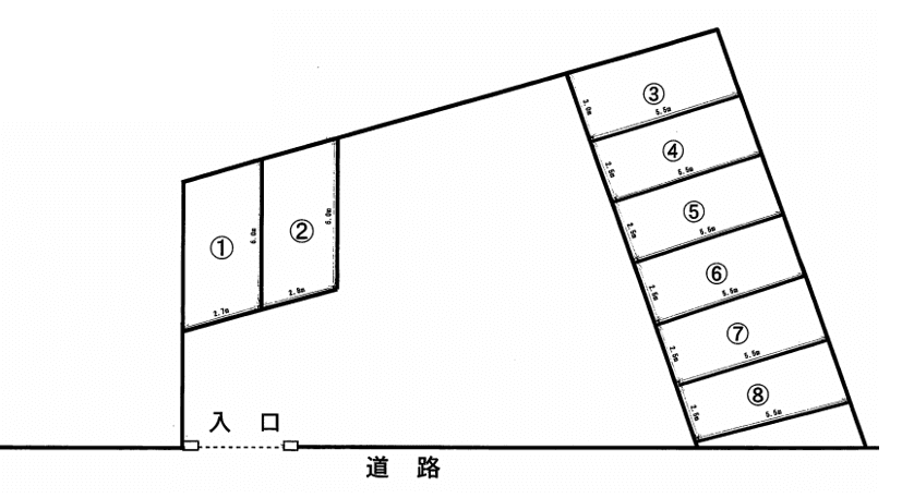 林駐車場の駐車配置図