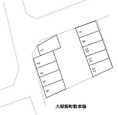 大塚新町駐車場の駐車配置図