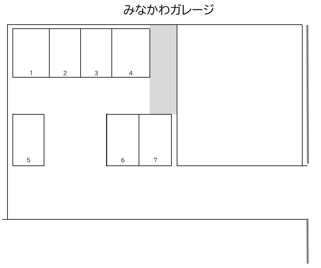 みなかわガレージの駐車配置図