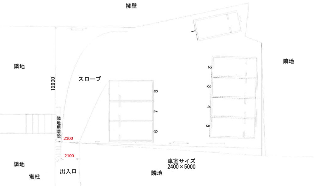 タマパーク中区赤門町1丁目月極の駐車配置図