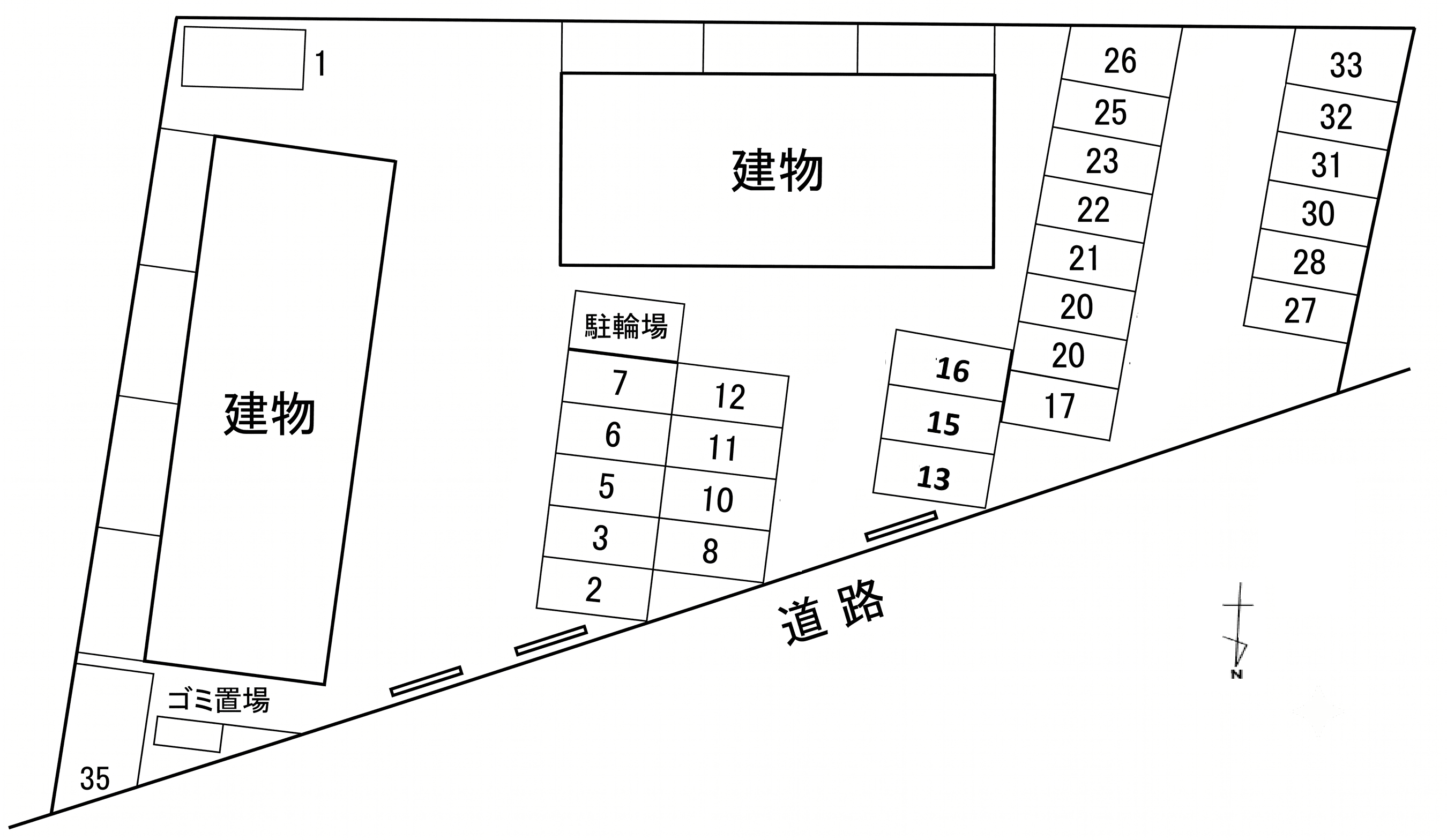 シャーメゾンレジデンスモータープールの駐車配置図