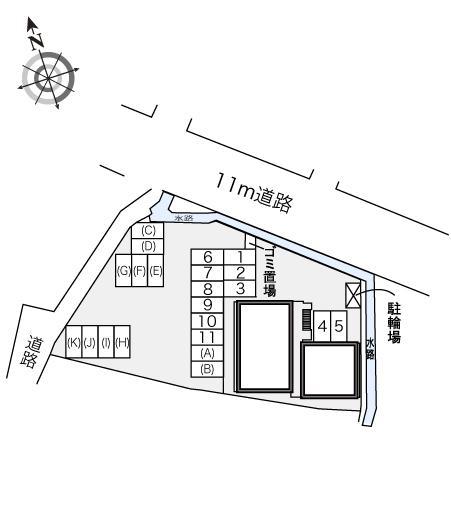 レオパレスリーベ(22393) 敷地外駐車場の駐車配置図