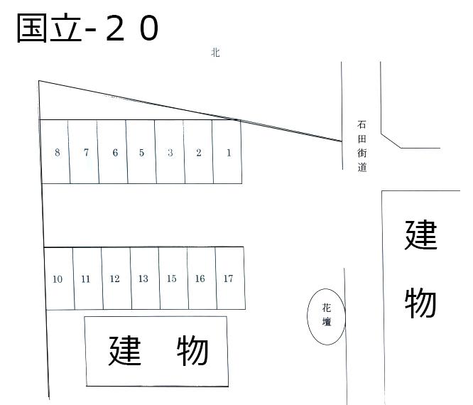 JA国立－２０の駐車配置図
