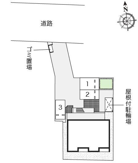 サンモール畷(53110)　敷地外駐車場の駐車配置図