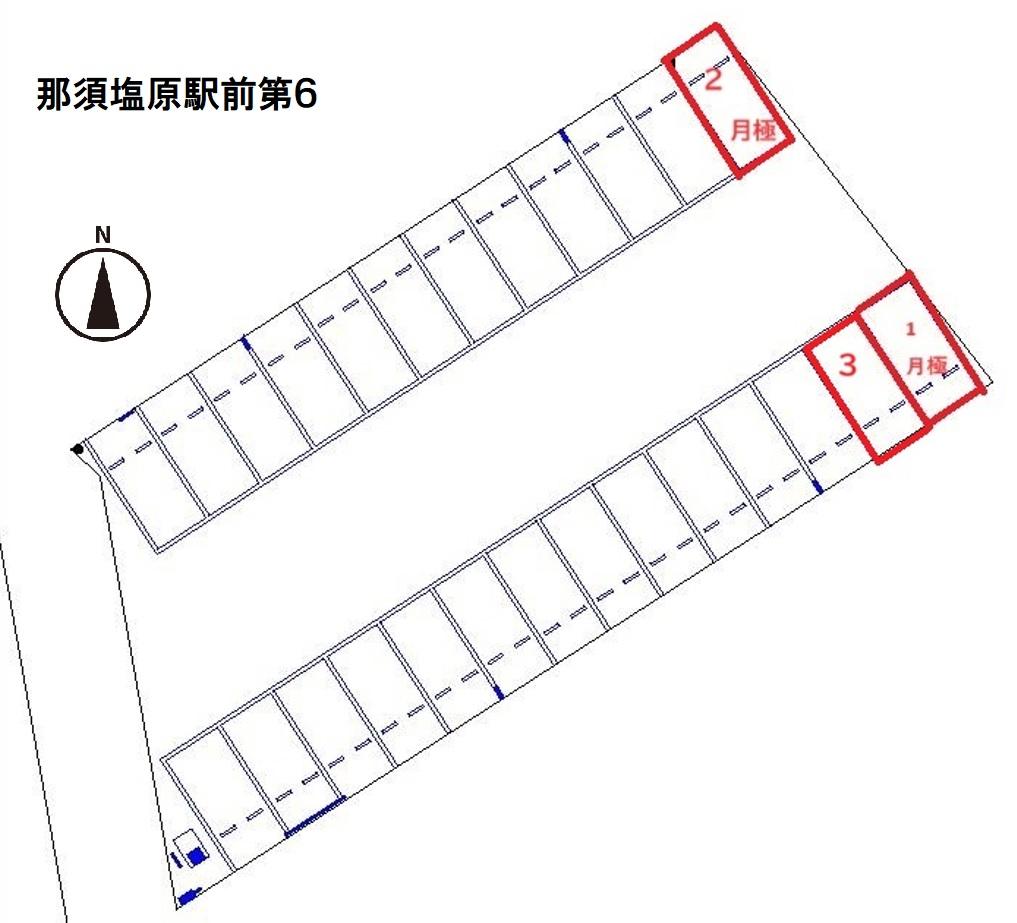 那須塩原駅前第６の駐車配置図