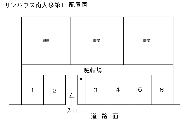 サンハウス南大泉第１の駐車配置図