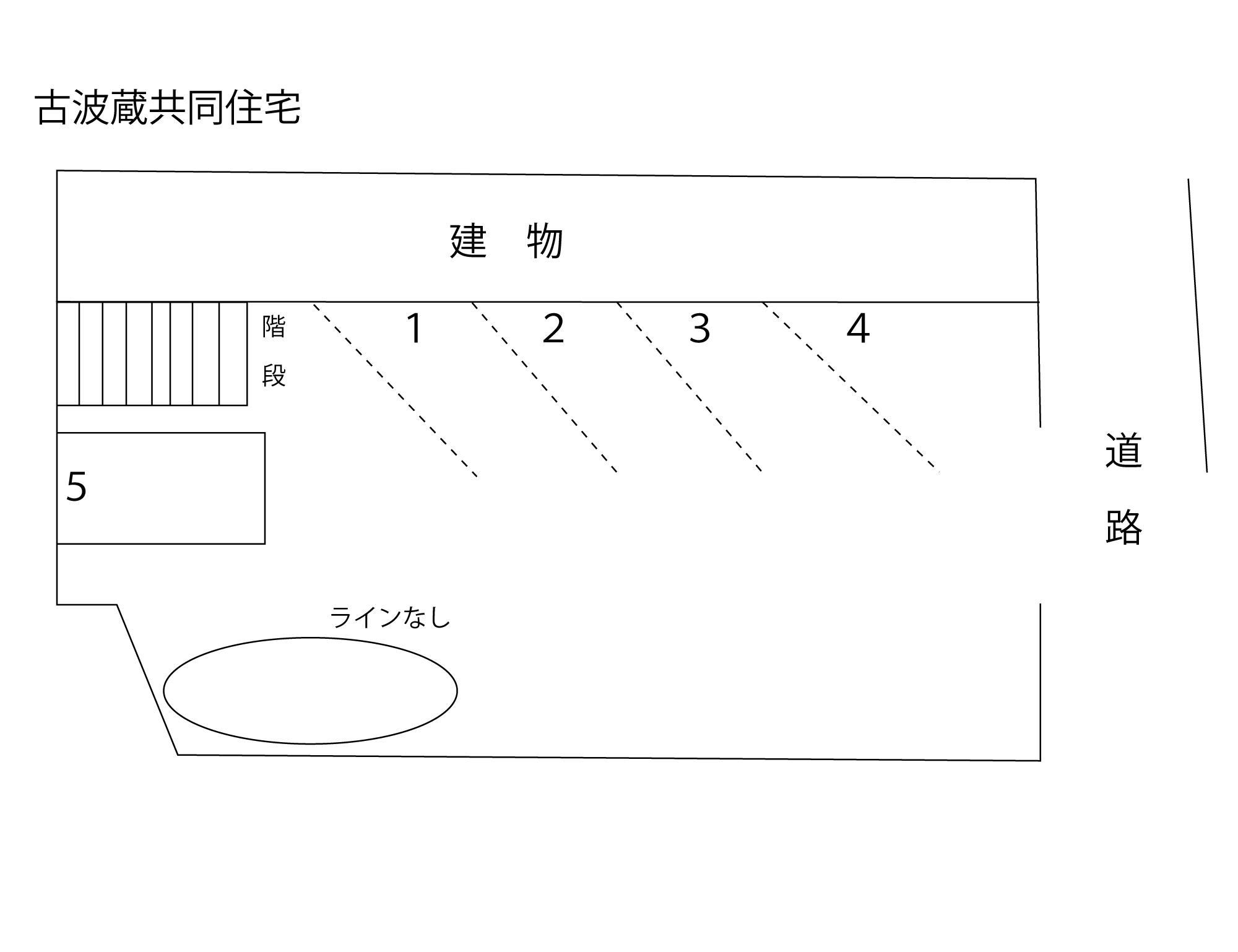 古波蔵共同住宅の駐車配置図