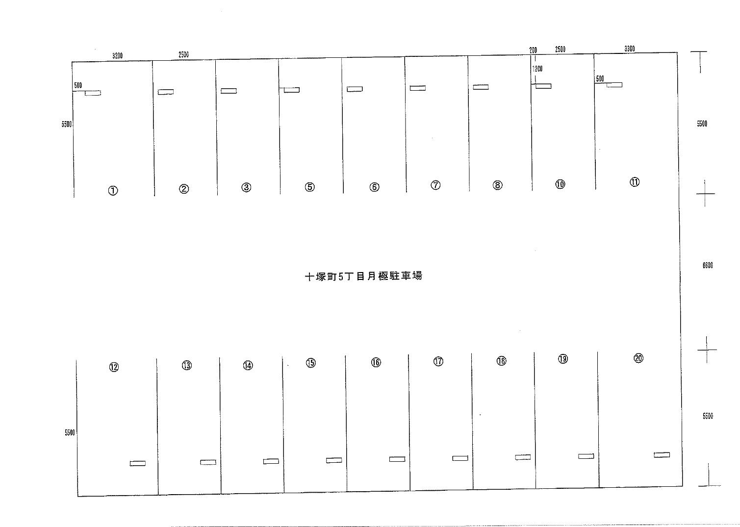 第２錦駐車場の駐車配置図