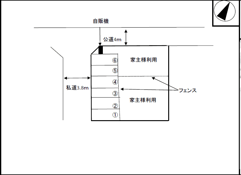 早川585-3駐車場の駐車配置図