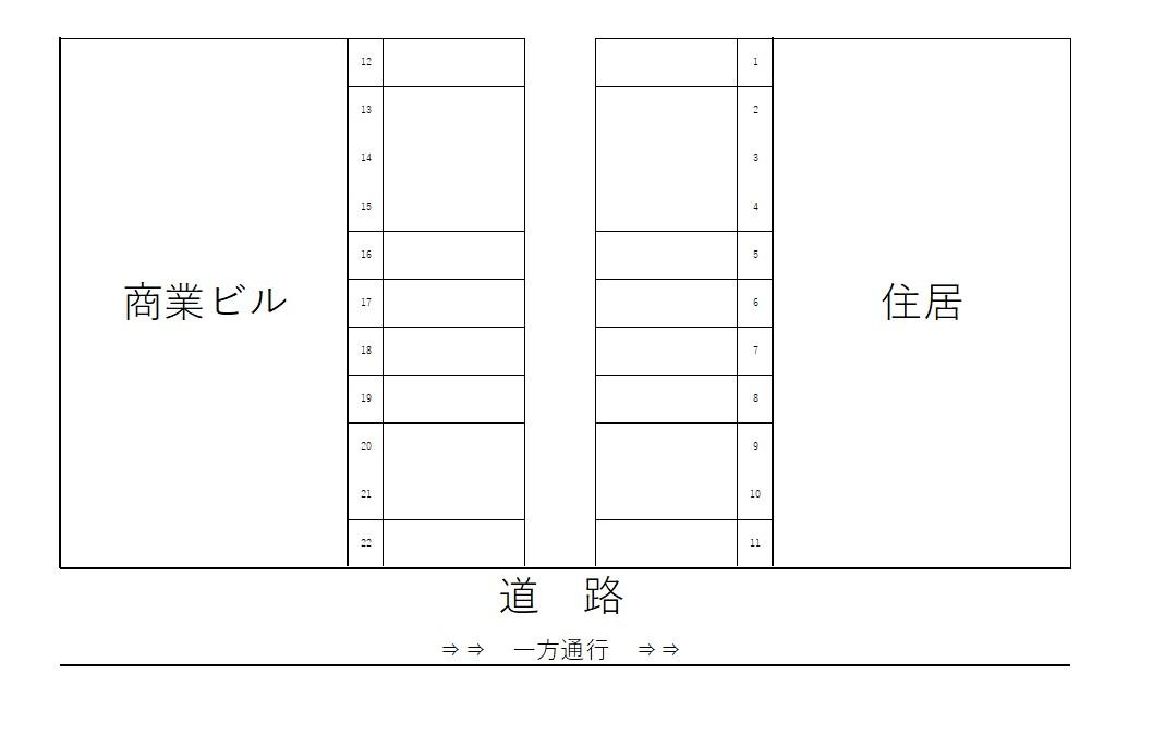 にしさと駐車場の駐車配置図