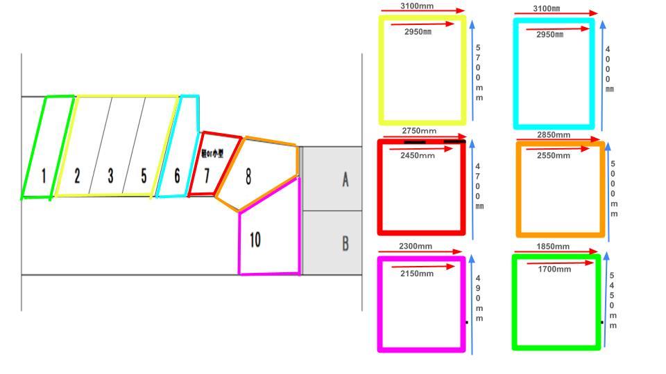 瓢箪町Ｋ駐車場の駐車配置図