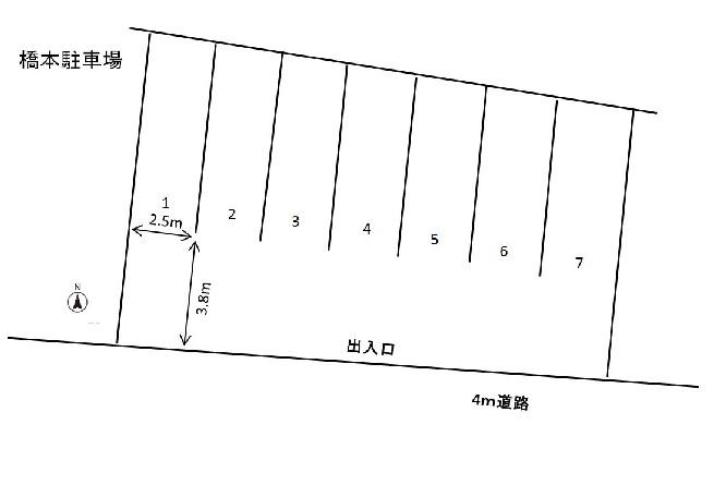 橋本駐車場の駐車配置図