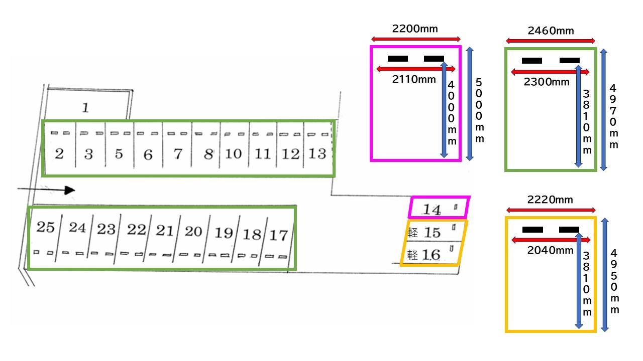 有松１丁目パーキングの駐車配置図