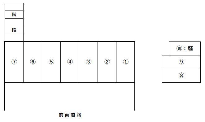 東中間2丁目No.1パーキングの駐車配置図