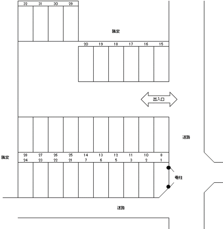 P-142駐車場の駐車配置図